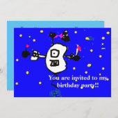 Invitation Vous êtes invité à ma fête d'anniversaire ! Invita (Devant / Derrière)