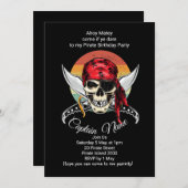Invitation Vous êtes invité à un anniversaire de pirate (Devant / Derrière)