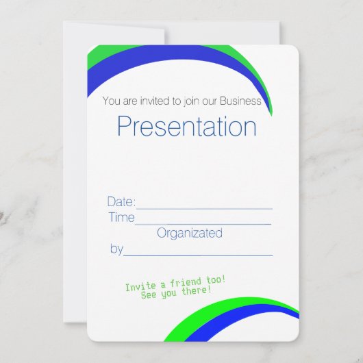 Invitation Vous êtes invité à un événement de présentation (Devant)