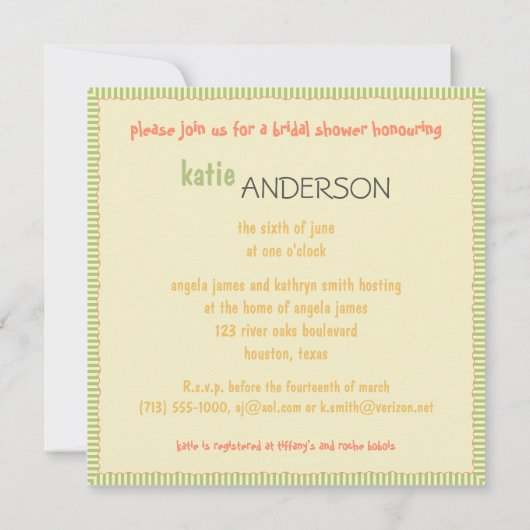 Invitation Vous êtes invité à un Modèle de douche (Dos)