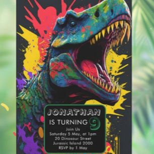 Invitation Vous êtes invité à une fête Dino-Mite !