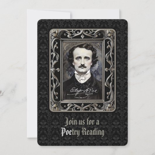 Invitation Vous êtes invité à une poésie lecture poe Hallowee (Devant)