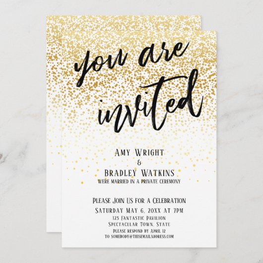 Invitation Vous êtes invité à une réception festive avec conf (Devant / Derrière)