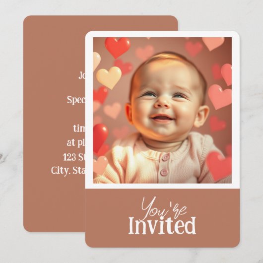 Invitation Vous êtes invité Ajouter une photo et une invitati (Devant / Derrière)