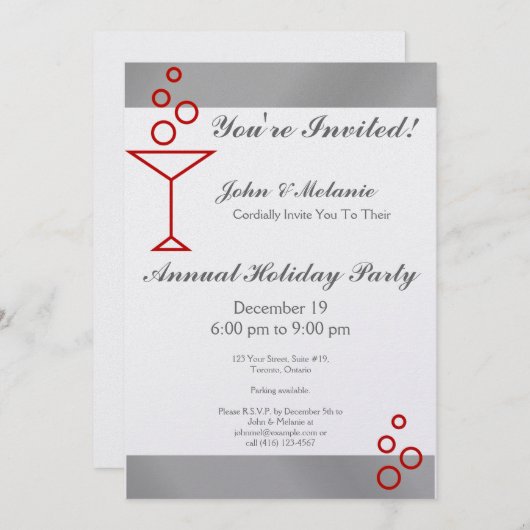 Invitation Vous êtes Invité !Argentée (Devant / Derrière)