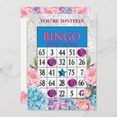 Invitation Vous êtes Invité Bingo Fleurs de Soirée (Devant / Derrière)