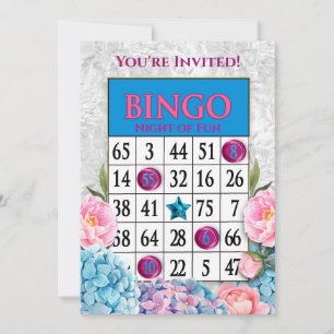 Invitation Vous êtes Invité Bingo Fleurs de Soirée