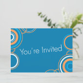 Invitation Vous êtes invité - Cercles bleus et orange (Debout devant)