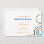 Invitation Vous êtes invité - Cercles bleus et orange (Dos)