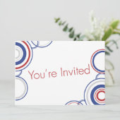 Invitation Vous êtes invité - Cercles bleus et rouges (Debout devant)