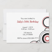 Invitation Vous êtes invité - Cercles noirs et rouges (Dos)