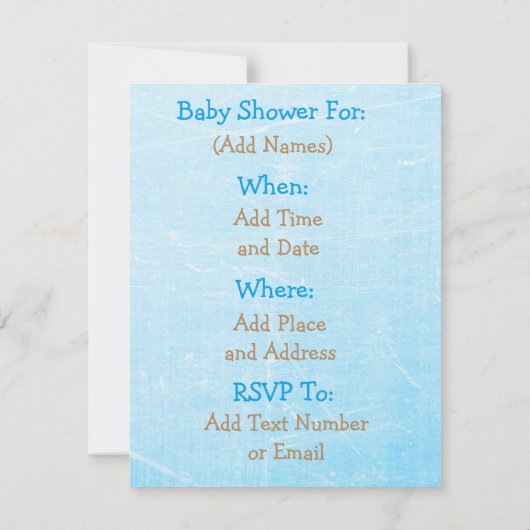 Invitation Vous êtes invité, c'est un Baby shower garçon Invi (Dos)