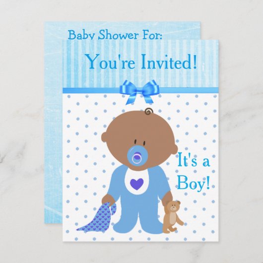 Invitation Vous êtes invité, c'est un Baby shower garçon Invi (Devant / Derrière)