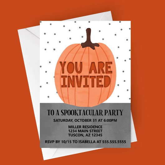 Invitation Vous êtes Invité Citrouille moderne Halloween