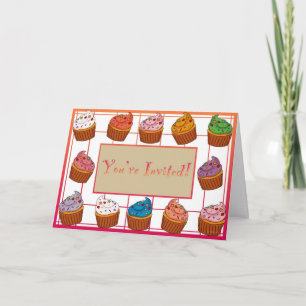 Invitation "Vous êtes invité" Cupcake Salutation