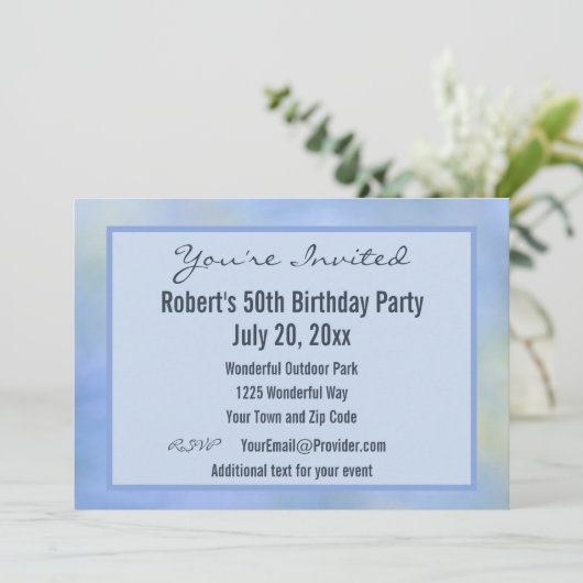 Invitation Vous êtes invité Décontracté Abstrait Blue Yellow  (Debout devant)