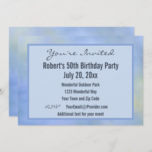 Invitation Vous êtes invité Décontracté Abstrait Blue Yellow (Devant / Derrière)