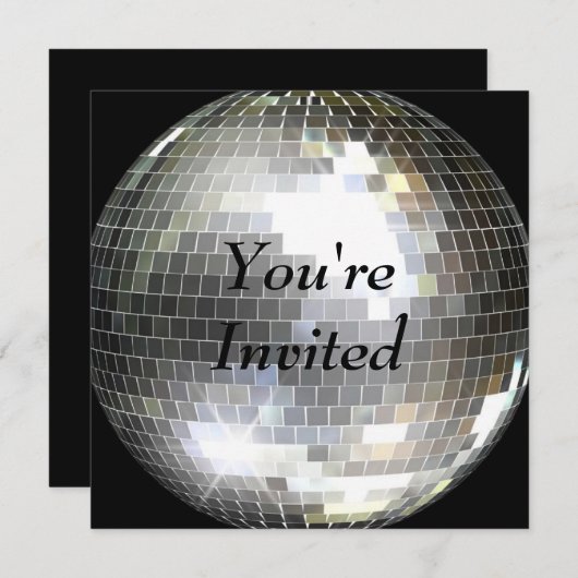 Invitation Vous êtes invité - Disco Ball (Devant / Derrière)