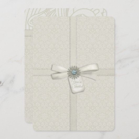 Invitation Vous êtes invité(e) Mariage de présentation à la c (Devant / Derrière)