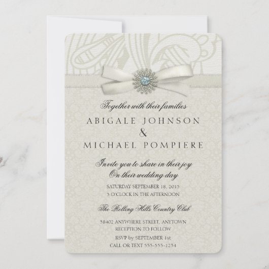 Invitation Vous êtes invité(e) Mariage de présentation à la c (Dos)