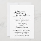 Invitation "Vous êtes invité" Élégante calligraphie noir blan (Devant)