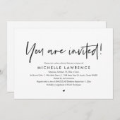 Invitation Vous êtes invité, Fête des mariées Décontractée mo (Devant / Derrière)