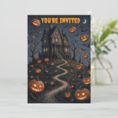 Invitation Vous êtes invité Halloween (Debout devant)