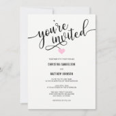 Invitation Vous êtes invité Mariage de rose noire blanche (Devant)