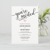 Invitation Vous êtes invité Mariage de rose noire blanche (Debout devant)