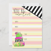 Invitation « Vous êtes invité » Néon Cactus (Dos)