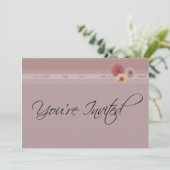 Invitation Vous êtes invité personnalisable événement-rose fl (Debout devant)