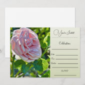 Invitation Vous êtes invité - Rose unique (Devant / Derrière)