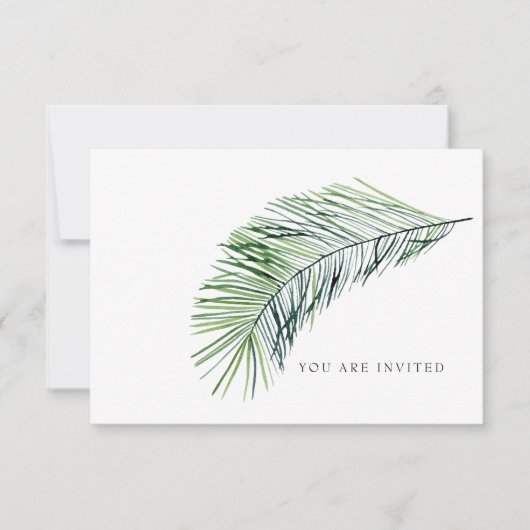 Invitation Vous êtes invité Simple site de mariage tropical (Devant)