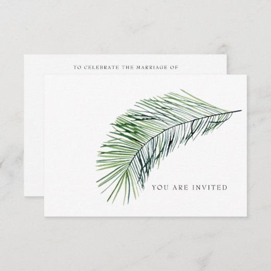 Invitation Vous êtes invité Simple Tropical Mariage Website (Devant / Derrière)