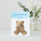 Invitation Vous êtes invité, Teddy Bear Baby Shower Invitatio (Debout devant)