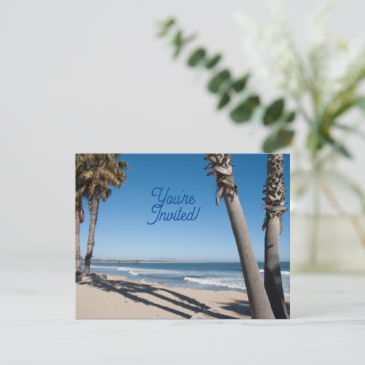 Invitation Vous êtes invité thème de plage (Debout devant)