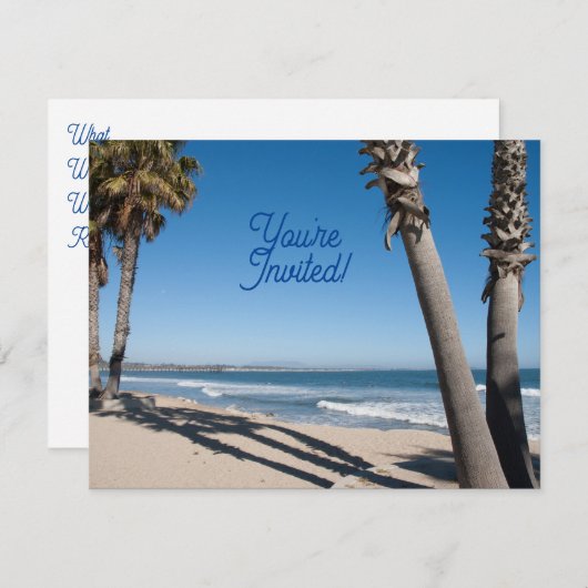Invitation Vous êtes invité thème de plage (Devant / Derrière)