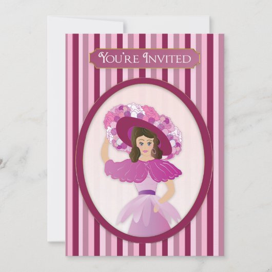 Invitation Vous êtes Invité, Vielle Dame de la mode et grand  (Devant)