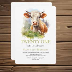 Invitation Vous êtes Invited Cow Birthday