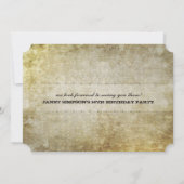 Invitation Vous êtes Invited Gold Antique Ticket Anniversaire (Dos)