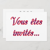 Invitation Vous êtes invités (Devant / Derrière)