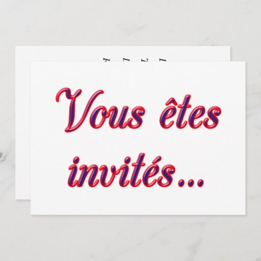 Invitation Vous êtes invités (Devant / Derrière)