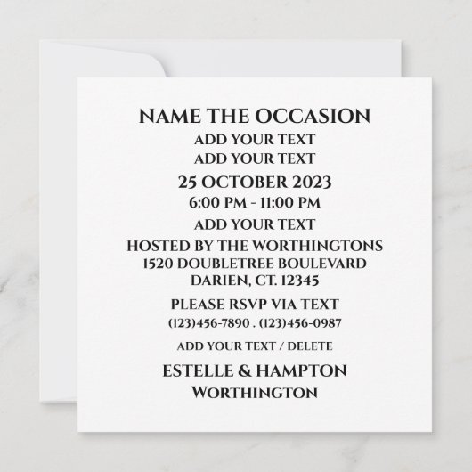 Invitation Vous êtes invités (Dos)