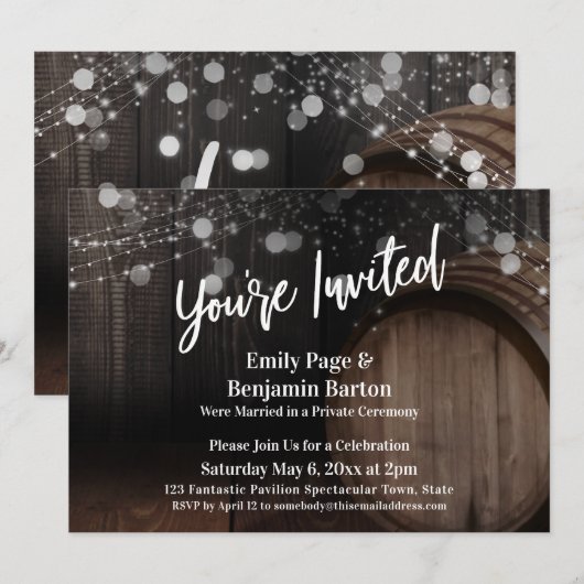 Invitation Vous êtes invités à la réception Bois de chêne et  (Devant / Derrière)