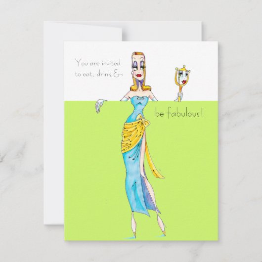 Invitation Vous êtes invités à manger, boire et être fabuleux (Devant)