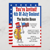 Invitation Vous êtes invités au pique-nique du 4 juillet, hot (Devant / Derrière)