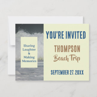 Invitation Vous êtes invités au voyage de famille à la plage 