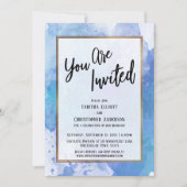 Invitation Vous êtes invités Bordure Dorée Abstrait Éclabouss (Devant)