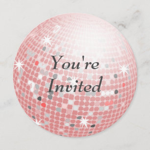 Invitation Vous êtes invités - Boule à facettes