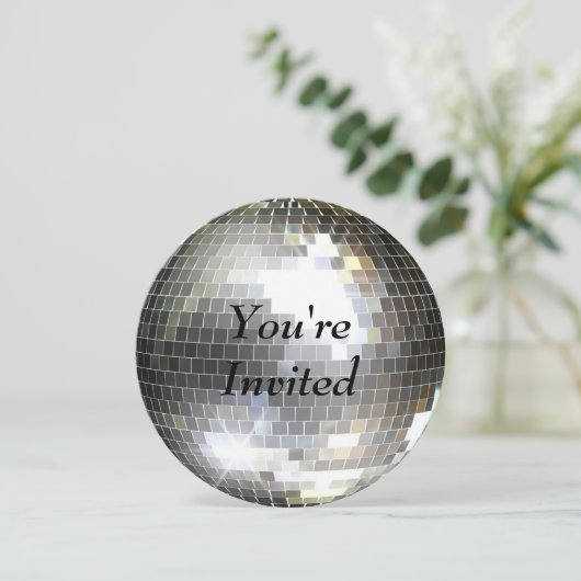 Invitation Vous êtes invités - Boule disco (Debout devant)